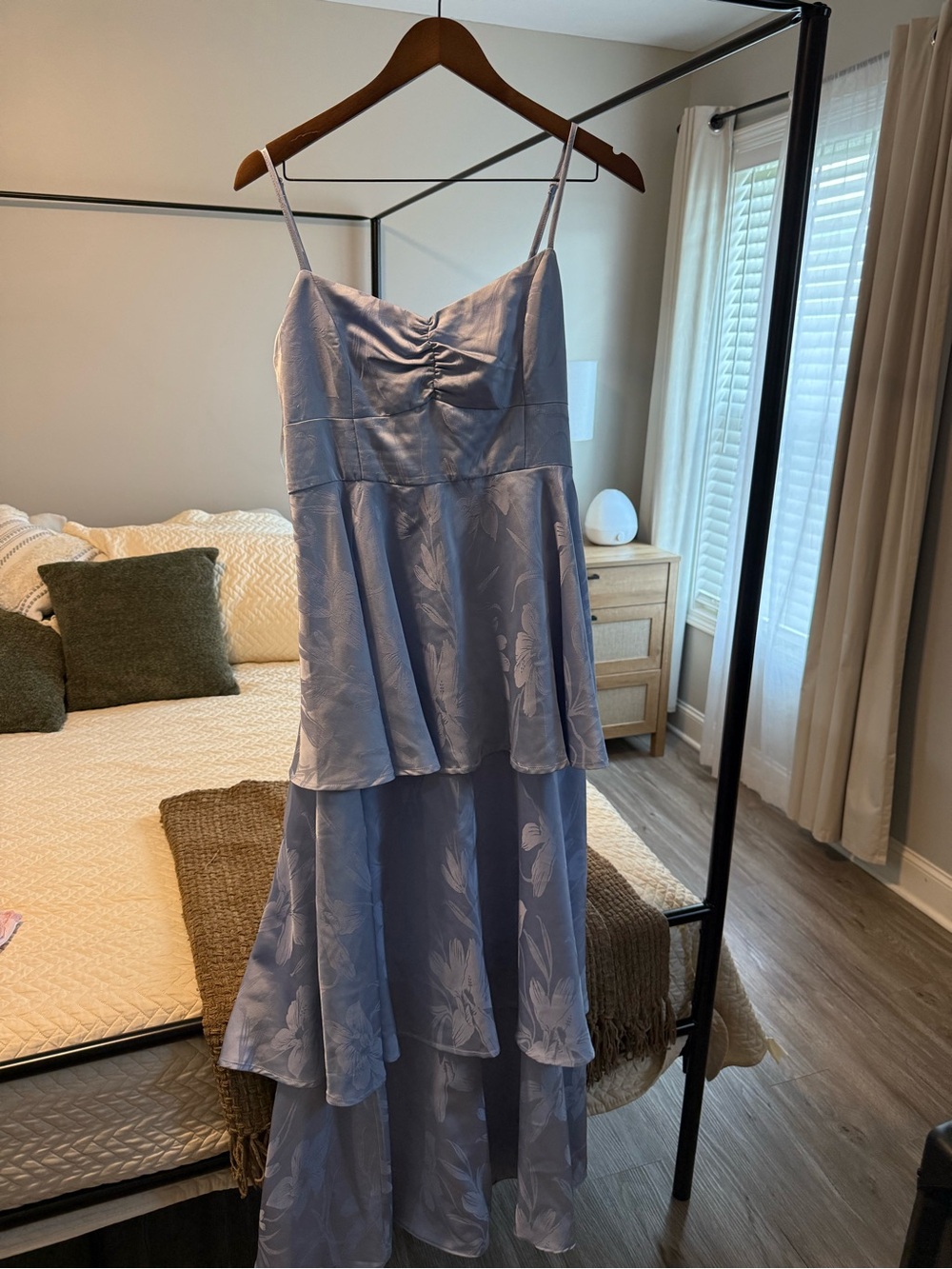 Lulu's Light Blue Tiered Spaghetti-Strap Maxi Dress - Picture 3 of 4